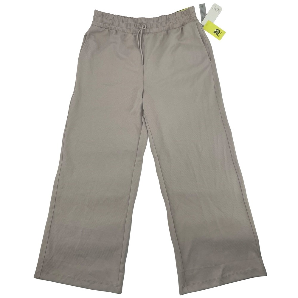 All In Motion Women's Pants High-Rise Ribbed Taupe Polyester Large